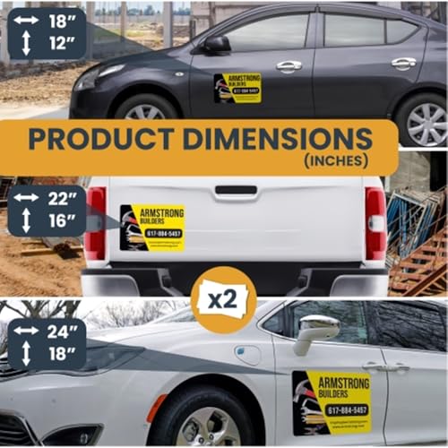 Builder and Contractor Customizable Car Magnets and Decals (2 Count)