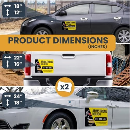 Builder and Contractor Customizable Car Magnets and Decals (2 Count)