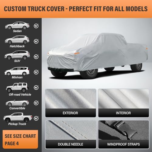 Truck Cover Waterproof All Weather See Vehicle Size Chart