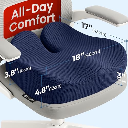 Seat Cushion Memory Foam Chair Cushion for Tailbone Pain Relief
