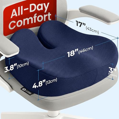 Seat Cushion Memory Foam Chair Cushion for Tailbone Pain Relief