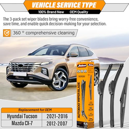 Windshield Wiper Blade Replacement for Hyundai Tucson 2016