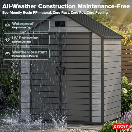 Outdoor Storage Shed 6x4.4 FT with Floor