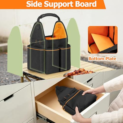 Grill Utensil Storage Bag with Divider & Boards & Pockets & Handle