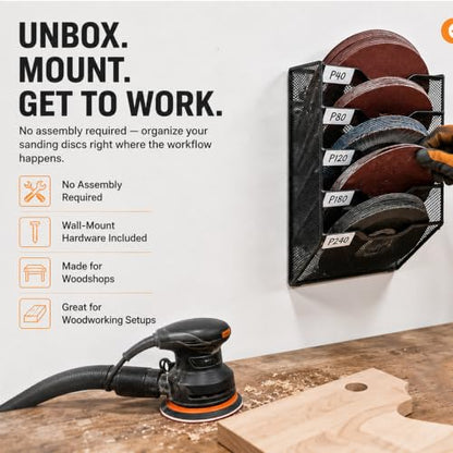 Sandpaper Organizer for 5 & 6 Inch Sanding Discs