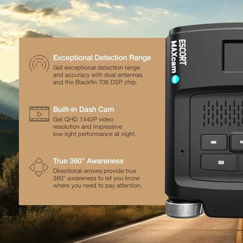 MAXcam 360c Laser Radar Detector and Dash Camera