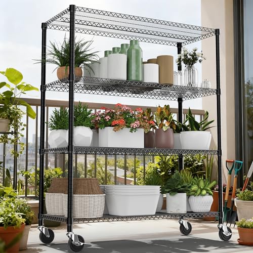2640LBS 53.1" W 4 Tiers Shelf Steel Storage Shelves Shelving Unit Steel Organizer Wire Rack for Home