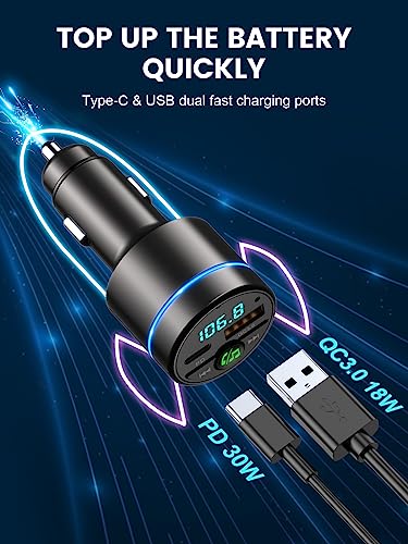 FM Transmitter for Car Bluetooth 5.3