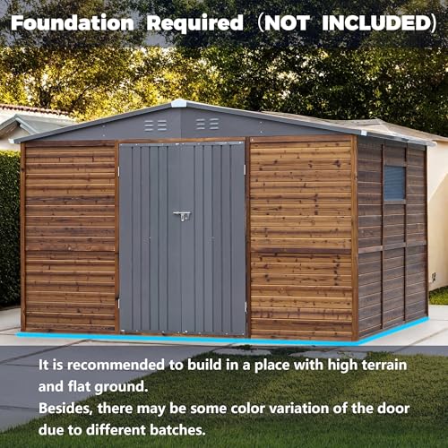 8x10 FT Outdoor Storage Shed with Windows