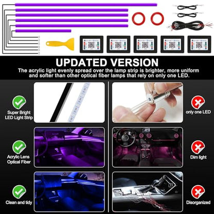 Acrylic Interior Car LED Strip Light with Wireless APP