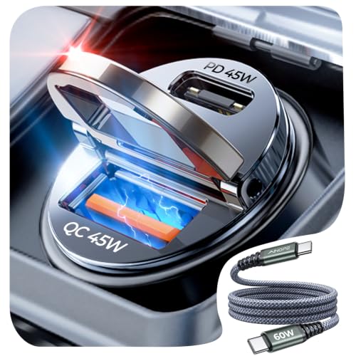 90W Car Charger USB C Fast Charge