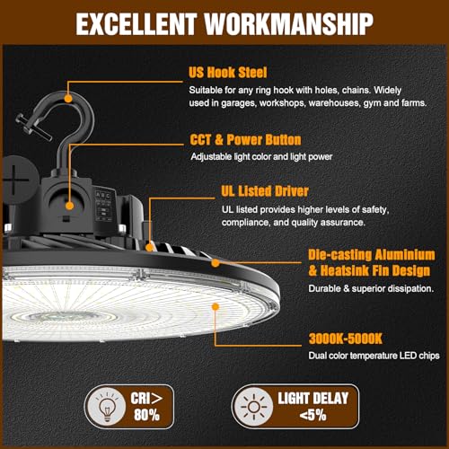 480V UFO LED High Bay Light 240W 200W 150W Adjustable
