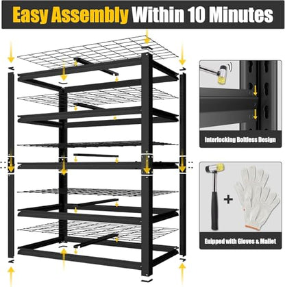 48" W X 24" D X 72" H 5 Tier Heavy Duty Garage Shelving (6 Count)