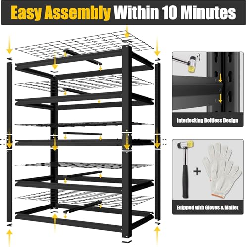 48" W X 24" D X 72" H 5 Tier Heavy Duty Garage Shelving (8 Count)