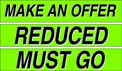 Ez line Vinyl Windshield Stickers 3 Dozen 15 Inch Chartreuse Slogan Dealership Pro Pack for Car Lots (36 Count)