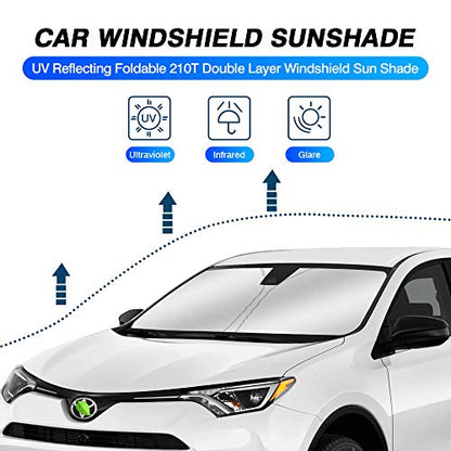 Windshield Sun Shade for Toyota RAV4 2013 2014 2015 2016 2017 2018 Window Accessories Shade Sun Protector Foldable Block UV Rays Keep Car Cooler