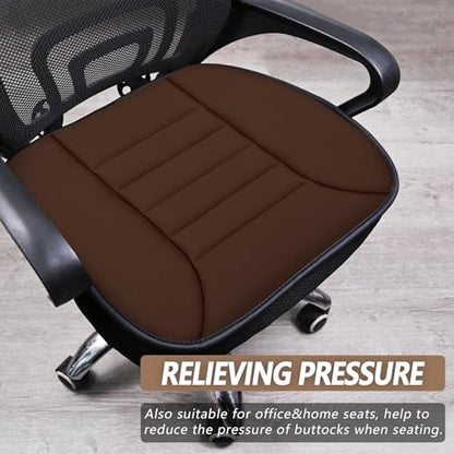2PCS Car Seat Cushion Pad 1.2" Thick Comfort Seat Protector for Car Driver Seat Office Chair Home Use Memory Foam Seat Cushion with Non Slip Bottom