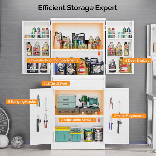 Metal Storage Cabinet with 4 Doors & 1 Drawer