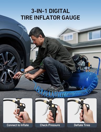 Digital Tire Pressure Gauge with Inflator 3 (2 Count)