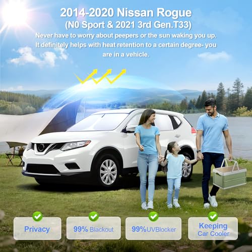 8pcs Car Window Shades for Nissan Rogue 2014 (8 Count)
