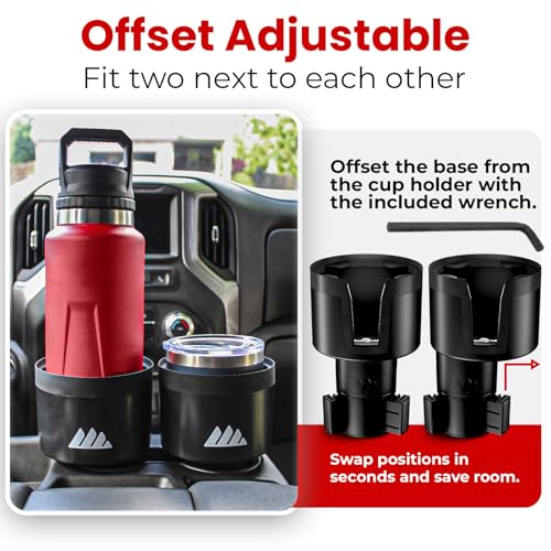 Ultimate Car Cup Holder Expander with Adjustable Base