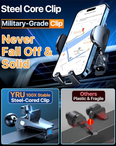 True Upgrade for Safety Car Phone Holder Mount [Patent & Military