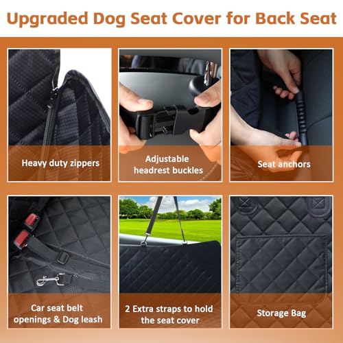 Dog Car Seat Cover for Pets Back Seat Extender Support 420lbs