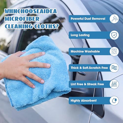 30 Pcs 16 x 16 Inch edgeless Microfiber Plush Towels for Cars Detailing Drying Wash Polishing Absorbent Cleaning Cloths (30 Count)