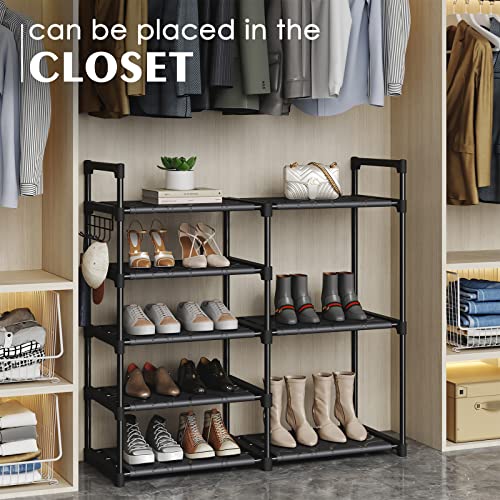 Black Tubes Closet Shoe Rack