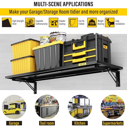 1.2x3ft Adjustable Rail Type Folding Storage Rack Shelf