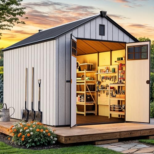 8x10 FT Outdoor Storage Shed with Floor