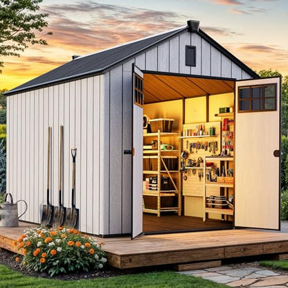 8x10 FT Outdoor Storage Shed with Floor