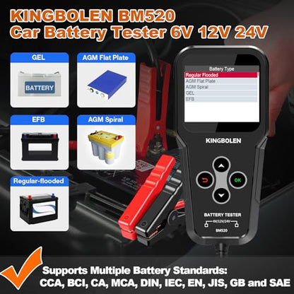 BM520 6V 12V 24V Car Battery Tester