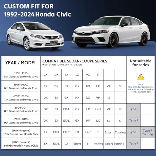 10 Layers Car Cover Custom Fit for Honda Civic Sedan