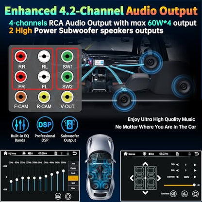 7" Double Din Car Stereo Compatible with Wireless Apple CarPlay & Android Auto