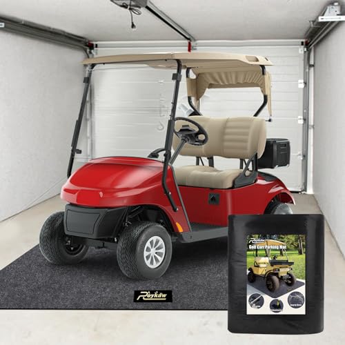 Golf Cart Parking Mat Garage Floor Mat Compatible with EZGO