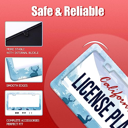 Deer License Plate Stainless Steel Car Parts Decorative 12.3"x6.3"