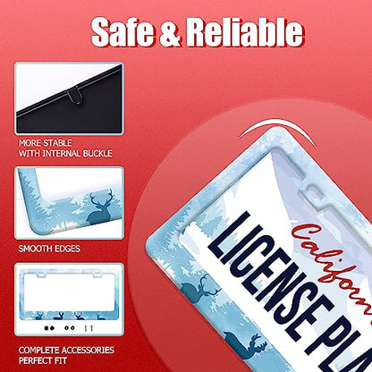 Deer License Plate Stainless Steel Car Parts Decorative 12.3"x6.3"