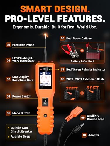 KM10 Power Circuit Probe Tester with Live Waveform Display