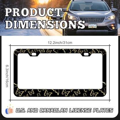 Golden Butterfly License Plate Frames