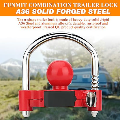 1 Pack Universal Hitch Lock with Combination Lock