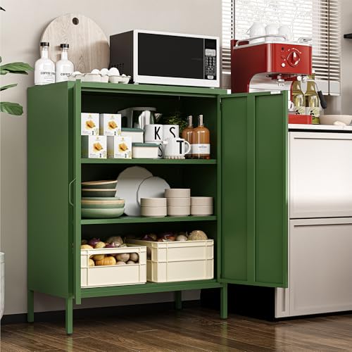 Metal Cabinet with 2 Doors and 4 Shelves