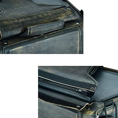 Motorcycle Saddle Bags Genuine Leather Motorcycle Luggage Bag For Softails Sportsters and Choppers