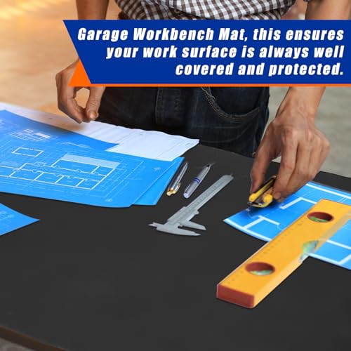 1 Roll 23.5 x 100 Inch Work Bench Mat Self Adhesive Resistant PU Floor Runner Easy to Clean Workbench Mat Pad for Garage Workbench or Table Storage Tool Organization