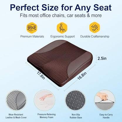 Memory Foam Car Seat Cushion for Driving Comfort and Office Use