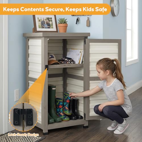 Outdoor Storage Cabinet with Metal Top