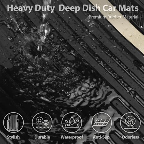 Heavy Duty Rubber Car Mats Metallic (4 Count)