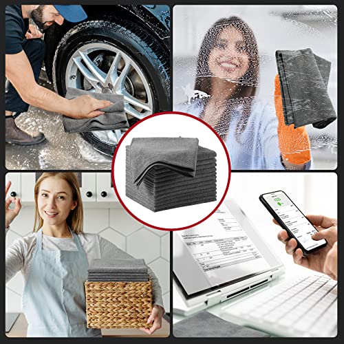 300 Pcs Microfiber Cleaning Cloth 16x16 Inch Microfiber Towels for Car Ultra Absorbent Cleaning Rags Reusable Lint Free Streak Free Detailing Towel for Car Washing Drying Dusting (300 Count)