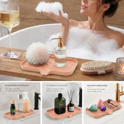 Silicone Soap Dish with Drain Spout