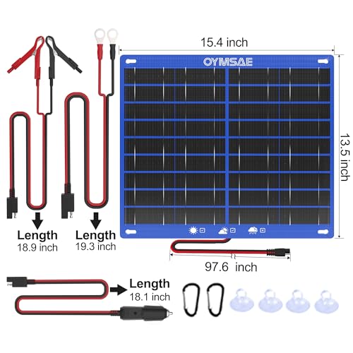 30W 12V Portable Waterproof Solar Panel Trickle Charger & Maintainer